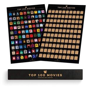 Top 100 Movies Scratch Off Poster by Enno Vatti